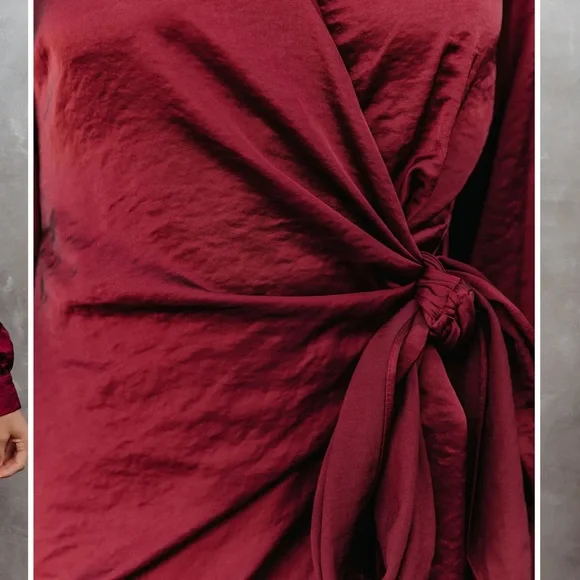 COPY - Vici satin wrap dress - Picture 4 of 7